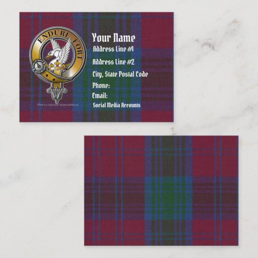 Lindsay Tartan & Abzeichen Visitenkarte (Vorne/Hinten)