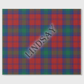 Lindsay Tartan mit Nachname Geschenkpapier (Flach)