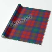 Lindsay Tartan mit Nachname Geschenkpapier (Ungerollt)