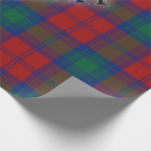 Lindsay Tartan mit Nachname Geschenkpapier (Ecke)
