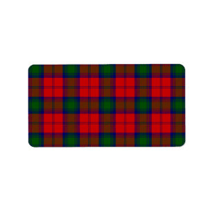 Lindsay tartan red green kariert adressaufkleber