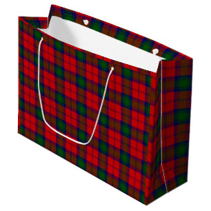 Lindsay tartan red green kariert große geschenktüte