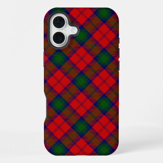 Lindsay-Tartan Rot Grün Karo iPhone Hülle (Rückseite)