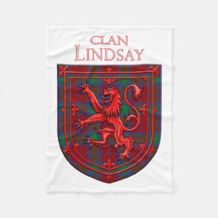 Lindsay Tartan Scottish Kariert Lion Rampant Fleecedecke