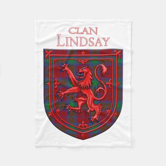 Lindsay Tartan Scottish Kariert Lion Rampant Fleecedecke (Vorderseite)
