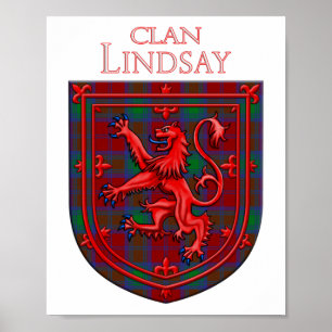 Lindsay Tartan Scottish Kariert Lion Rampant Poster