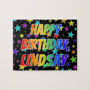 "LINDSAY" Vorname, Spaß "HAPPY BIRTHDAY" Puzzle