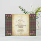 Lindsay Weathered Scottish Tartan Garden Wedding Einladung (Stehend Vorderseite)
