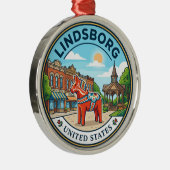 Lindsborg Kansas Ornament Aus Metall (Rechts)