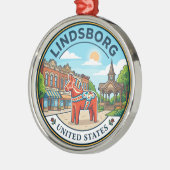 Lindsborg Kansas Ornament Aus Metall (Links)