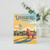 Lindsborg Kansas Postkarte (Stehend Vorderseite)