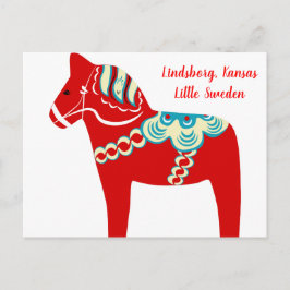 Lindsborg, Kansas Red Dala Horse Postcard Postkarte