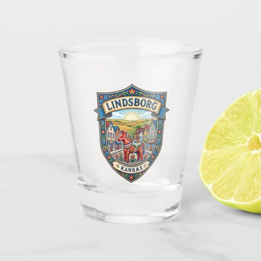 Lindsborg Kansas Schnapsglas (Vorderseite)