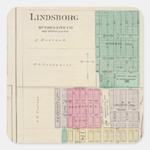 Lindsborg, King City, Roxbury, Kansas Quadratischer Aufkleber