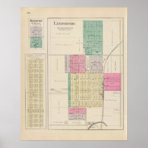 Lindsborg, König City, Roxbury, Kansas Poster