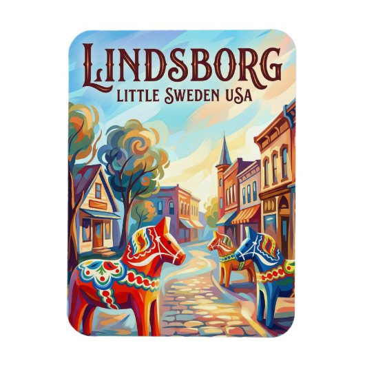 Lindsborg USA Magnet (Vertikal)