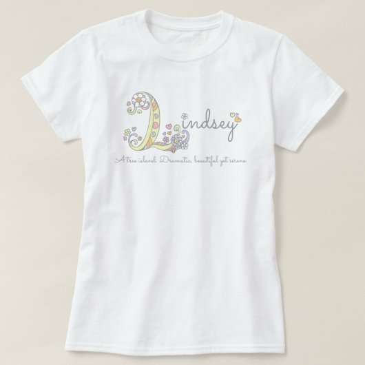 Lindsey Girls L Name bedeutet Monogramm Abschlag T-Shirt (Design vorne)