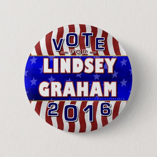 Lindsey Graham Republikaner 2016 Präsidenten-Wahl Button (Vorderseite)
