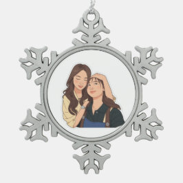 LinDy (GL pair) Schneeflocken Zinn-Ornament