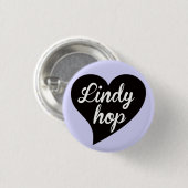 Lindy Hop Black Heart Lavender Button (Vorne & Hinten)