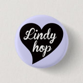 Lindy Hop Black Heart Lavender Button (Vorderseite)