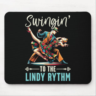 Lindy Hop Dancer Swinging Dancing Partner Swing Da Mousepad
