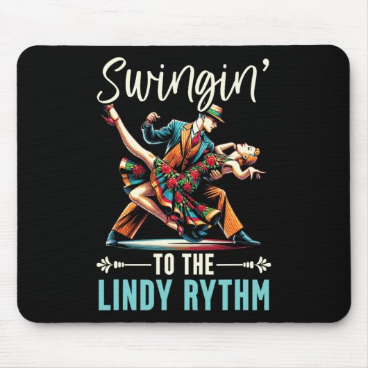 Lindy Hop Dancer Swinging Dancing Partner Swing Da Mousepad (Vorne)