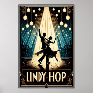 Lindy Hop Tance Hall Vintage Poster