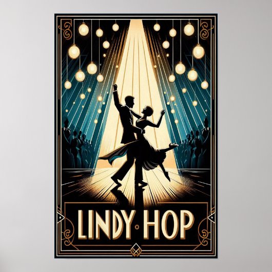 Lindy Hop Tance Hall Vintage Poster (Vorne)