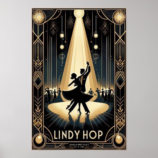 Lindy Hop Tance Hall Vintage Poster (Vorne)