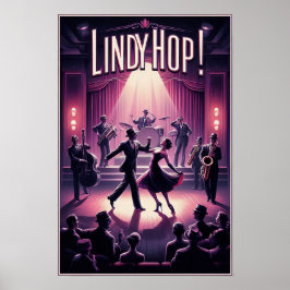 Lindy Hop Tance Hall Vintage Poster