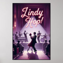 Lindy Hop Tance Hall Vintage Poster