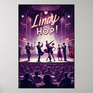 Lindy-Hop-Tanzsaal Vintage Poster