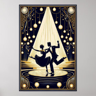 Lindy-Hop-Tanzsaal Vintage Poster