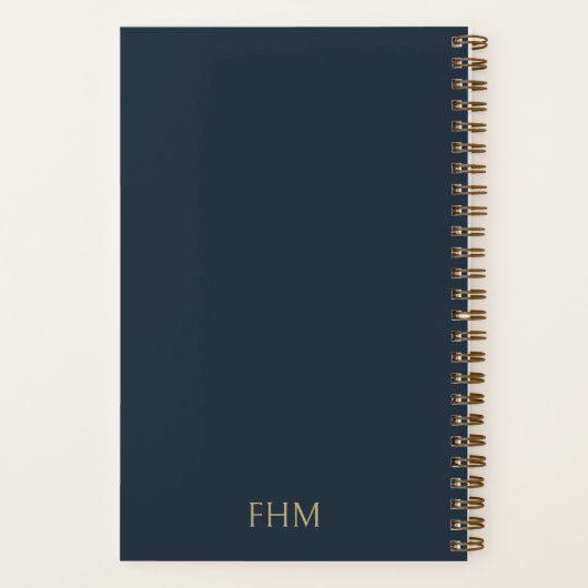 Line A Day Journal | Elegantes Schwarz & Gold Notizblock (Rückseite)