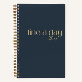 Line A Day Journal | Elegantes Schwarz & Gold Notizblock