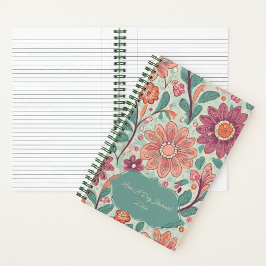 Line A Day Retro Floral Journal | PERSONALISIERT Notizblock (Innen)