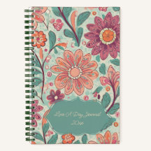Line A Day Retro Floral Journal | PERSONALISIERT
