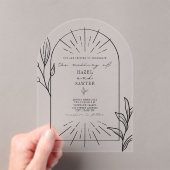 Line Art Arch Botanische Hochzeit Acryleinladungen (Insitu (Handheld))