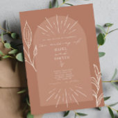 Line Art Arte Script Terracotta Botanical Einladung