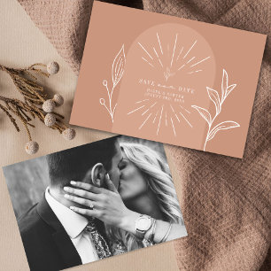 Line Art Arte Script Terracotta Foto Save The Date