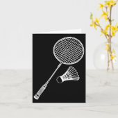 Line Art Badminton Player Shuttle BadminToner Karte (Gelbe Blume)