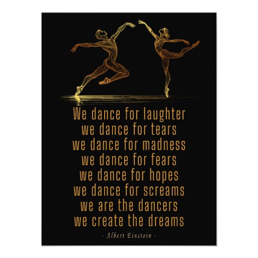 Line Art Ballet Tänzer und Tanzgedicht von Einstei Fotodruck (Vorne)