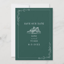 Line Art Barn Emerald Farm Wedding