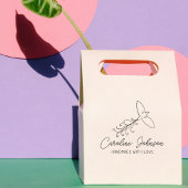 Line Art Bird Custom Handmade with Liebe, Large Gummistempel