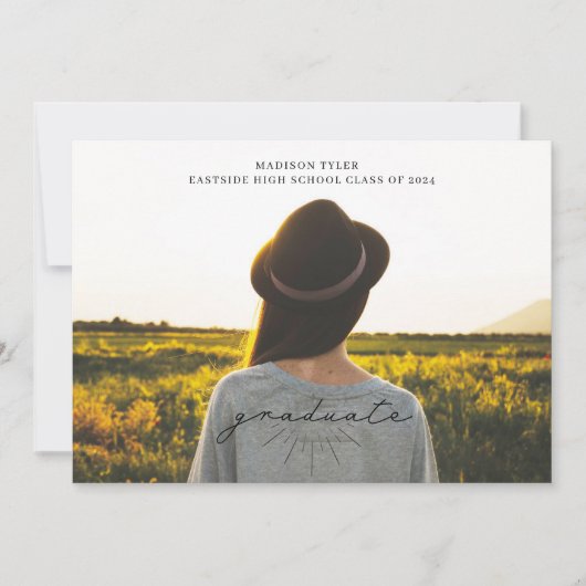 Line Art Black Script Abschluss Horizontal Foto Ankündigung (Vorderseite)