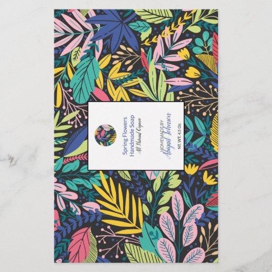 Line Art Blätter 🌿🍂 farbenfrohe, moderne Seifenw (Vorderseite)