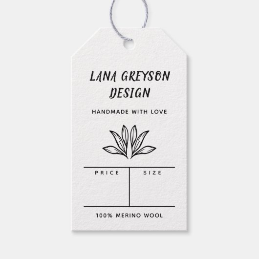 Line Art Blätter Handmade Social Media Price Geschenkanhänger (Vorderseite)