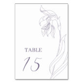 Line Art Blume arch Lavender Tischnummer (Rückseite)