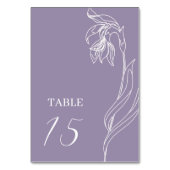 Line Art Blume arch Lavender Tischnummer (Rückseite)